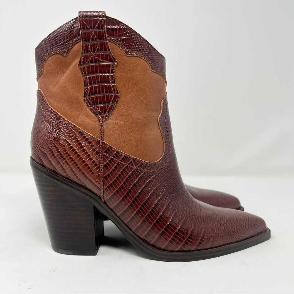 Marc Fisher Two-Tone Textured Ankle Booties